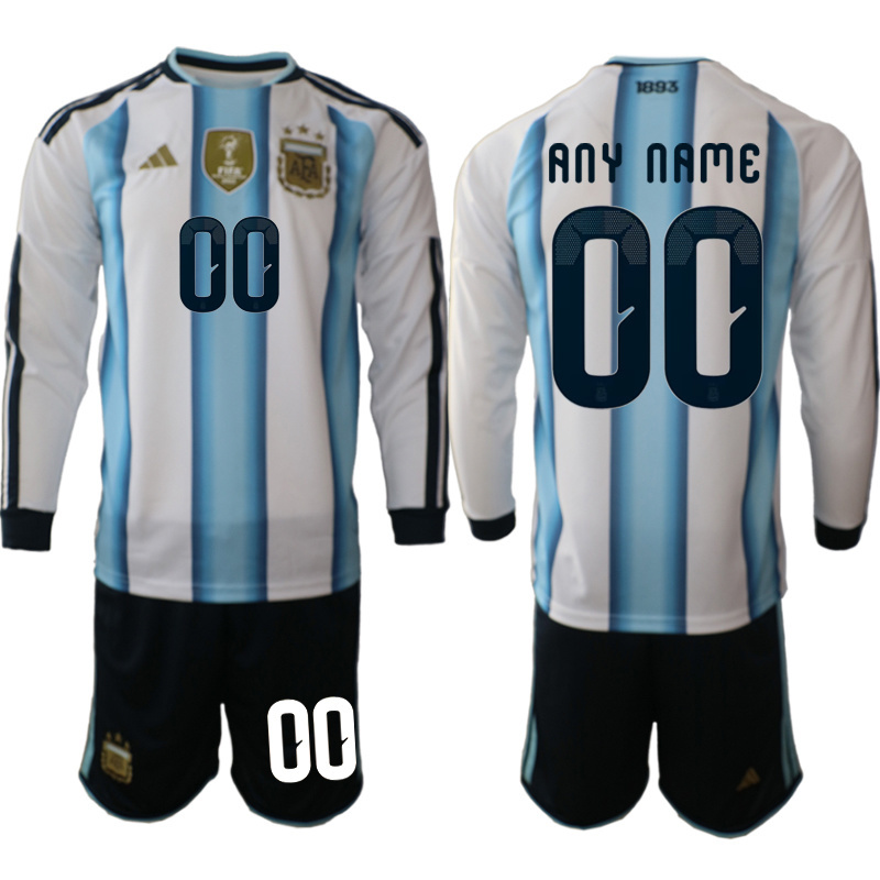 Men Argentina Long sleeve home style 2026 World Cup Soccer jersey